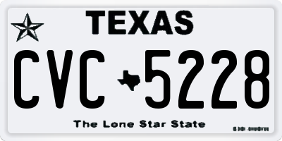 TX license plate CVC5228