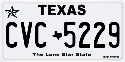 TX license plate CVC5229