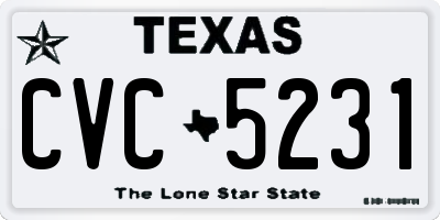 TX license plate CVC5231