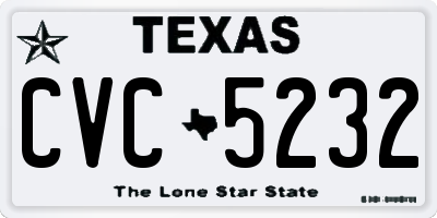 TX license plate CVC5232
