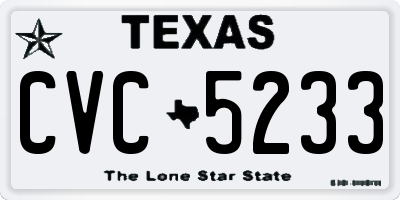 TX license plate CVC5233