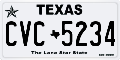TX license plate CVC5234