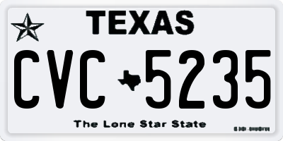 TX license plate CVC5235