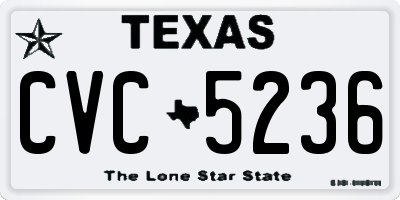 TX license plate CVC5236