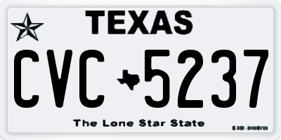 TX license plate CVC5237