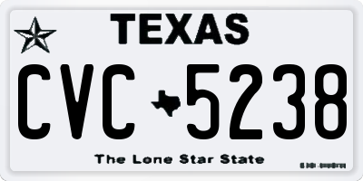 TX license plate CVC5238
