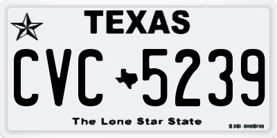 TX license plate CVC5239