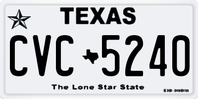 TX license plate CVC5240