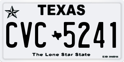 TX license plate CVC5241