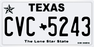 TX license plate CVC5243