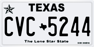 TX license plate CVC5244