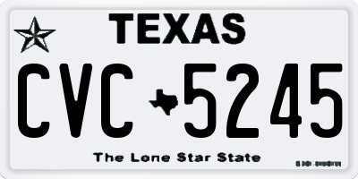 TX license plate CVC5245