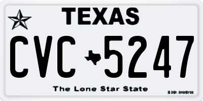 TX license plate CVC5247