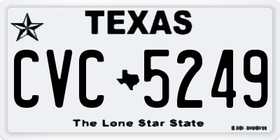TX license plate CVC5249