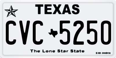 TX license plate CVC5250