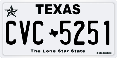 TX license plate CVC5251