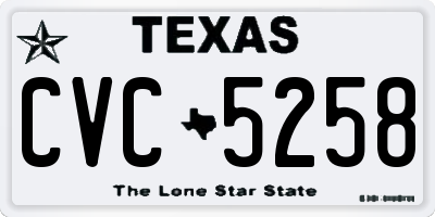 TX license plate CVC5258