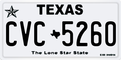TX license plate CVC5260