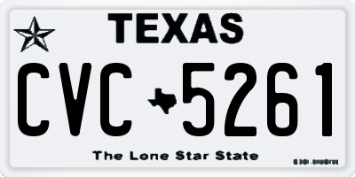 TX license plate CVC5261