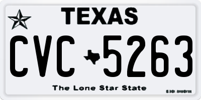 TX license plate CVC5263