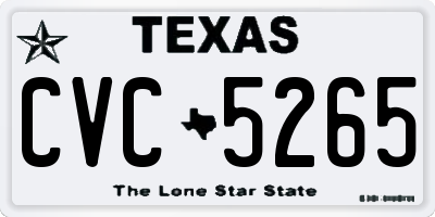 TX license plate CVC5265