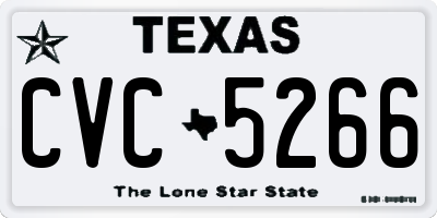 TX license plate CVC5266