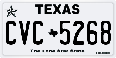 TX license plate CVC5268