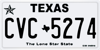 TX license plate CVC5274