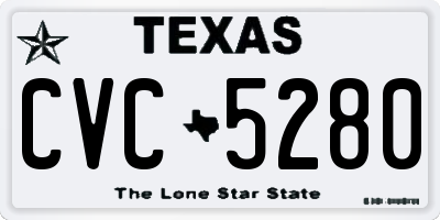 TX license plate CVC5280