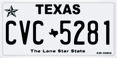 TX license plate CVC5281