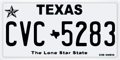 TX license plate CVC5283