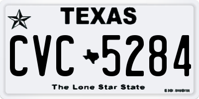 TX license plate CVC5284