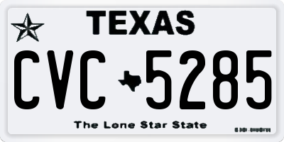 TX license plate CVC5285