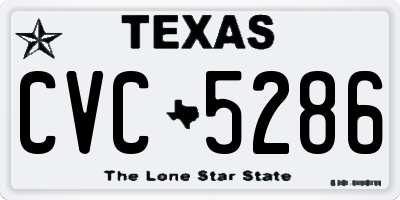 TX license plate CVC5286