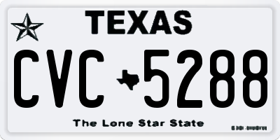 TX license plate CVC5288