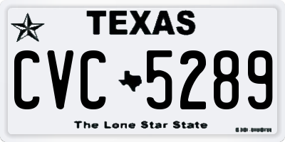 TX license plate CVC5289
