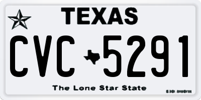 TX license plate CVC5291