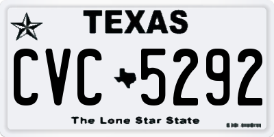 TX license plate CVC5292