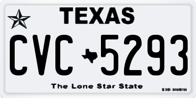 TX license plate CVC5293