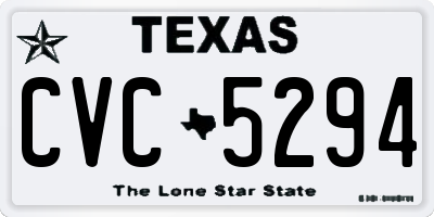 TX license plate CVC5294