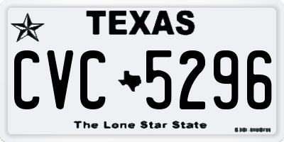 TX license plate CVC5296