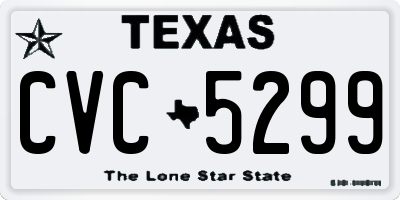 TX license plate CVC5299