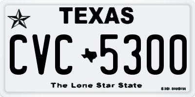 TX license plate CVC5300