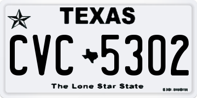 TX license plate CVC5302