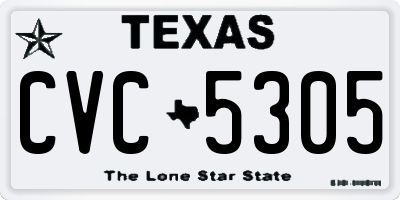 TX license plate CVC5305