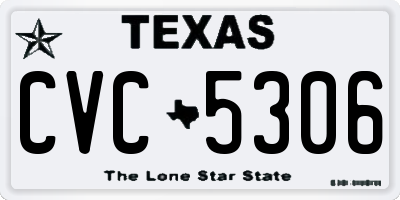 TX license plate CVC5306