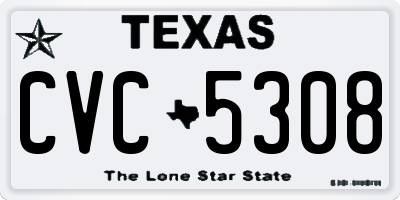 TX license plate CVC5308