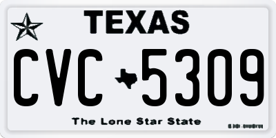 TX license plate CVC5309