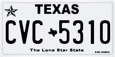 TX license plate CVC5310