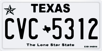 TX license plate CVC5312